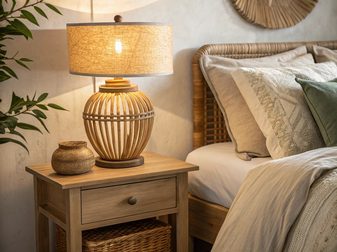 Luminárias de Mesa em Rattan para Quartos, Salas e Hotéis 1 cd760b12 f782 417f 80ea 6ae45b0af822