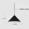 kf-S11761211a9b94e878a2884e50b300020w Pendente Moderno Chapéu Alumínio Branco ou Preto