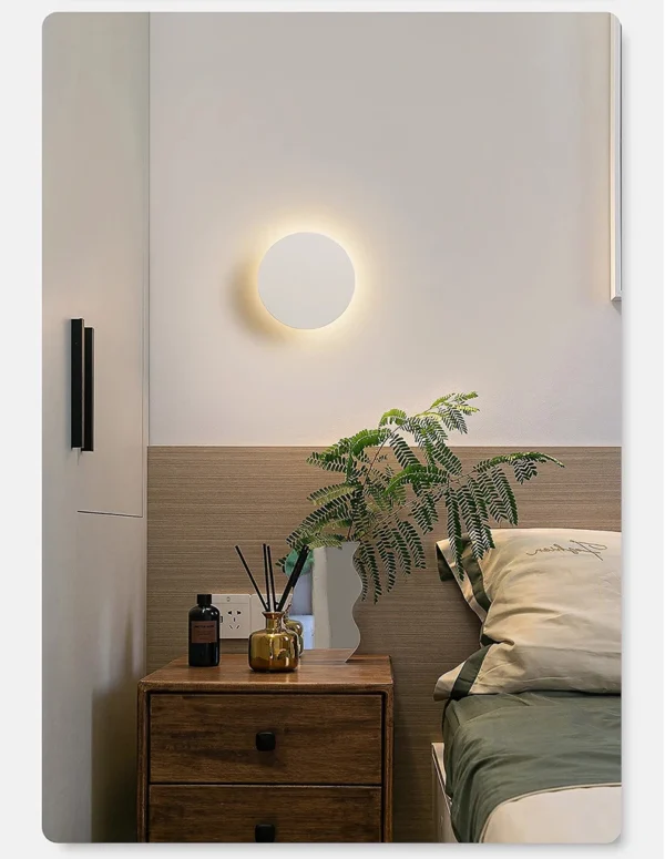 kf-S2c083fb8babc4d0e91623fb66d20bf45W Arandela Circulo Alumínio Com Luz LED Indireta