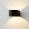 Arandela Alumínio Circular Branca ou Preta Com 2 Fachos de Luz
