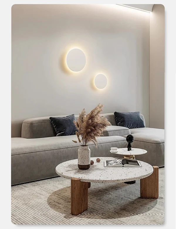 kf-S57a1da66a6d3436598ff764250faf353S Arandela Circulo Alumínio Com Luz LED Indireta