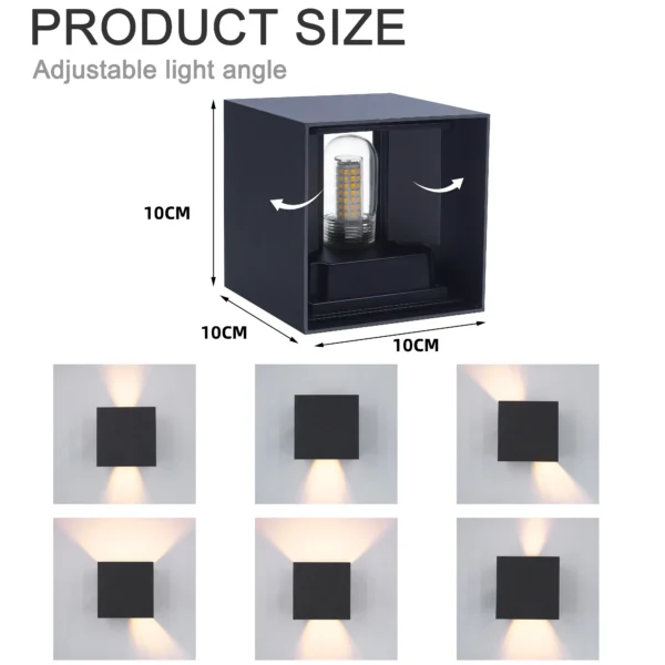 kf-S5e895393b6c74ad7a94463b5bc7e7fc8N Arandela Moderna Cubo LED IP65 e Alumínio Preto