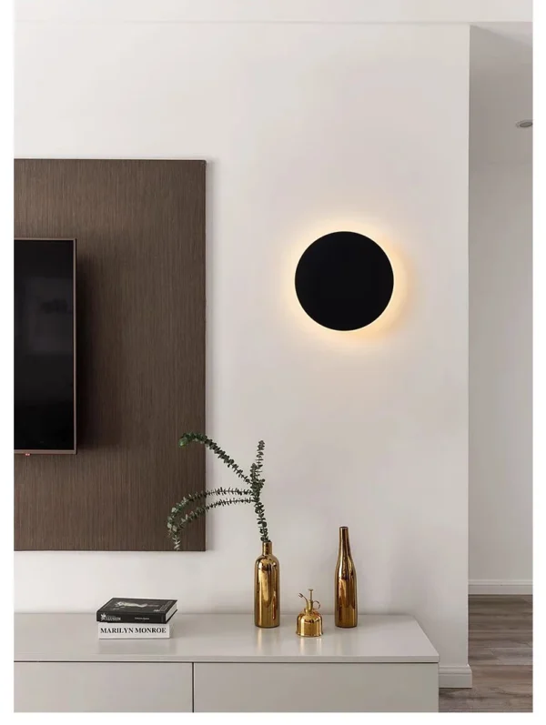 kf-S7e9ee2ebf85549f5909822b707d253fe5 Arandela Circulo Alumínio Com Luz LED Indireta