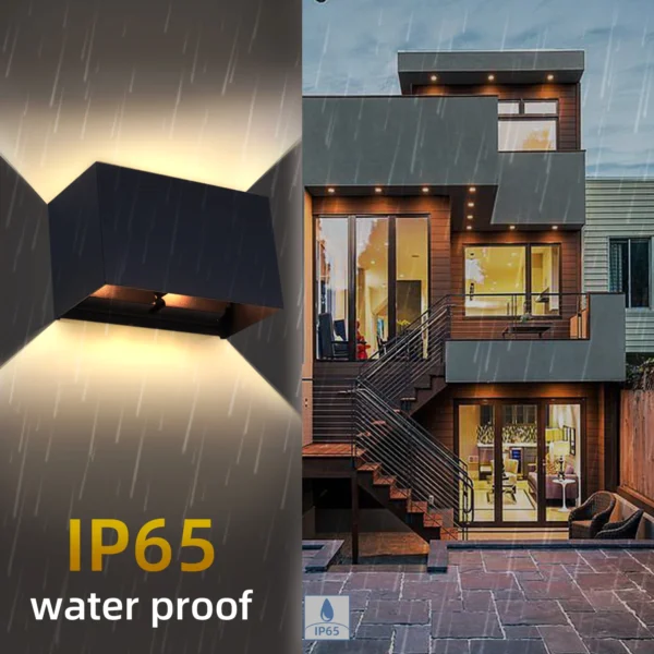 Arandela Preta Retangular Para Jardins IP65 G9