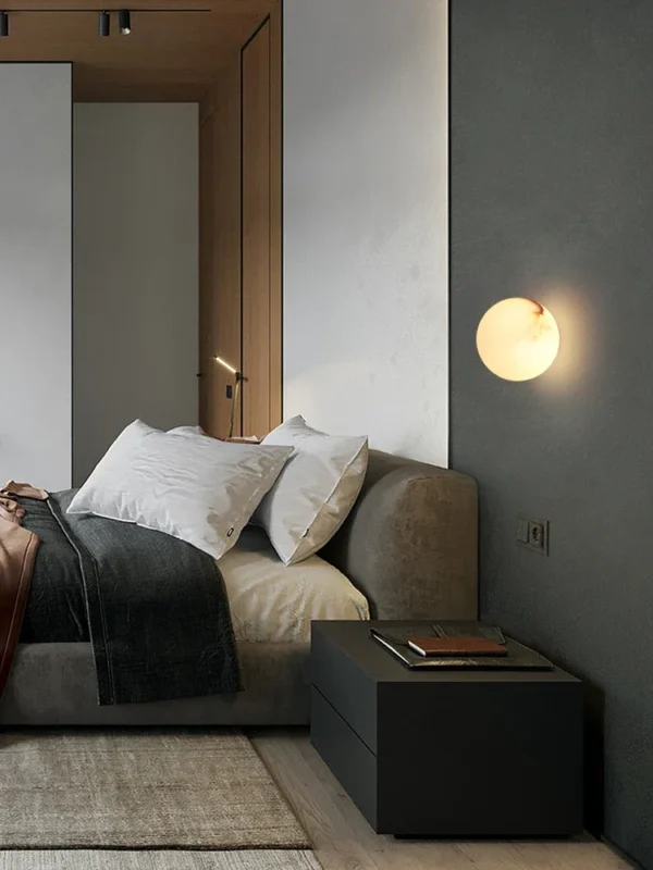Arandela Natural Alabastro Com Luz LED