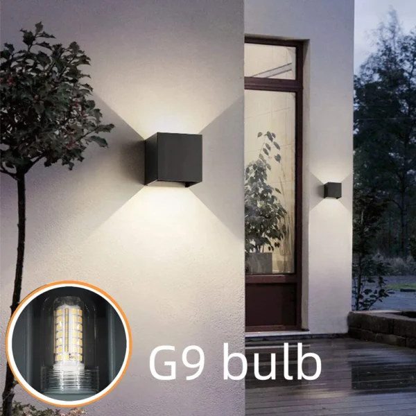 kf-Se4b9a3aec93d415ca0d06cb2120bf377n Arandela Moderna Cubo LED IP65 e Alumínio Preto
