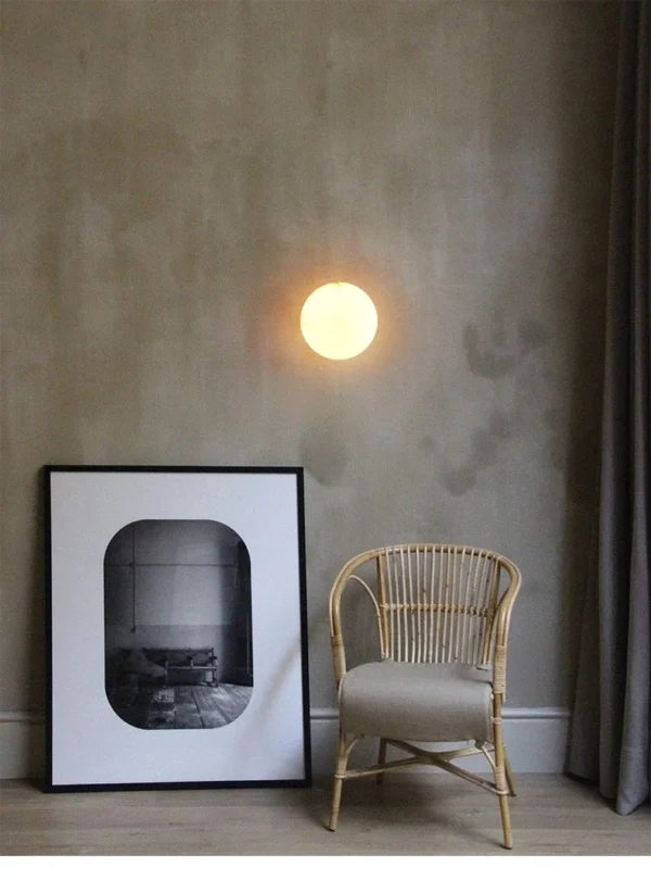 Arandela Natural Alabastro Com Luz LED