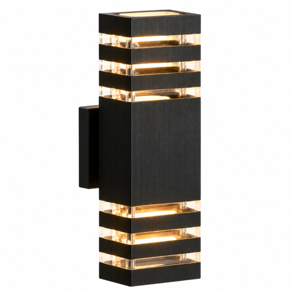 Arandela Externa IP65 à Prova dÁgua E27GU10 Acrílico Metal Preto Para Jardins e Fachadas Miresa Arandela Externa IP65 à Prova d'Água E27/GU10 Acrílico Metal Preto Para Jardins e Fachadas