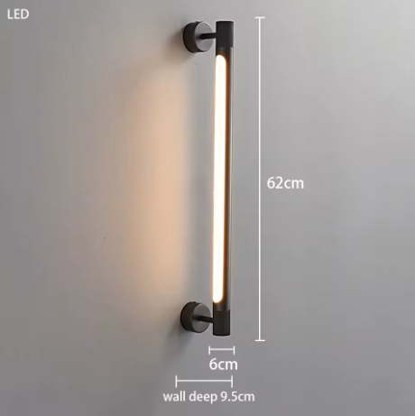 Arandela Minimalista Linear LED 360 ° Rotativa em Latão Para lavabos Hall de Entrada e Salas Arandela Minimalista Linear LED 360 ° Rotativa em Latão Para lavabos, Hall de Entrada e Salas