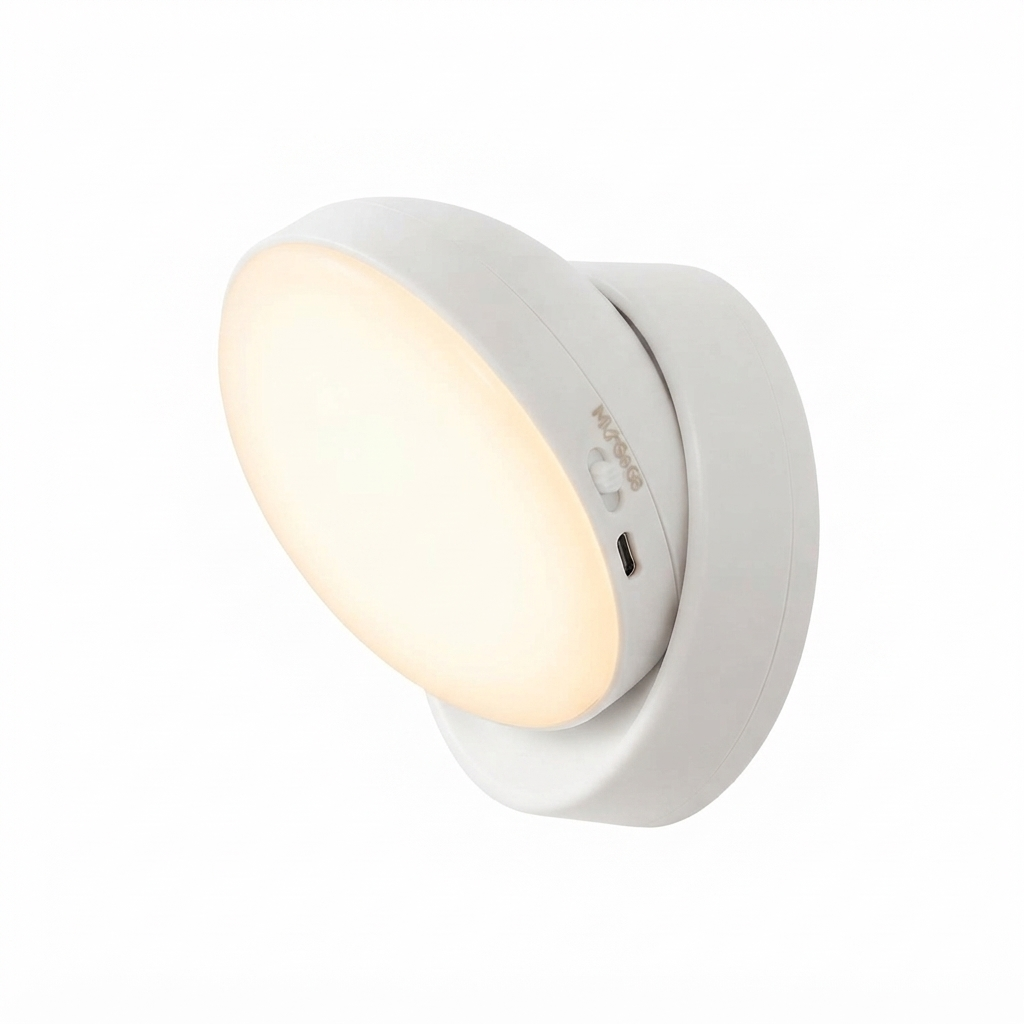 Arandela Sem Fio Luz 360° Noturna Com Sensor Movimento LED Recarregável Para Salas, Quartos e Corredores