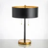 kf-He5056a401d7143c194401ae81fa9edfeU Abajur Moderno Alumínio Preto e Dourado Estilo Country