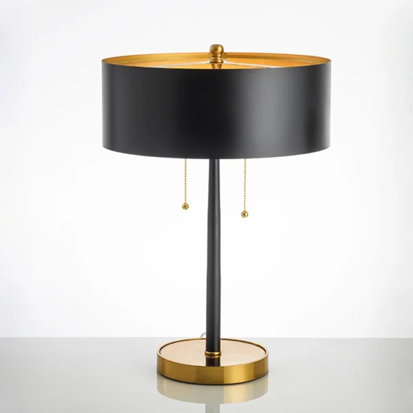 kf-He5056a401d7143c194401ae81fa9edfeU Abajur Moderno Alumínio Preto e Dourado Estilo Country