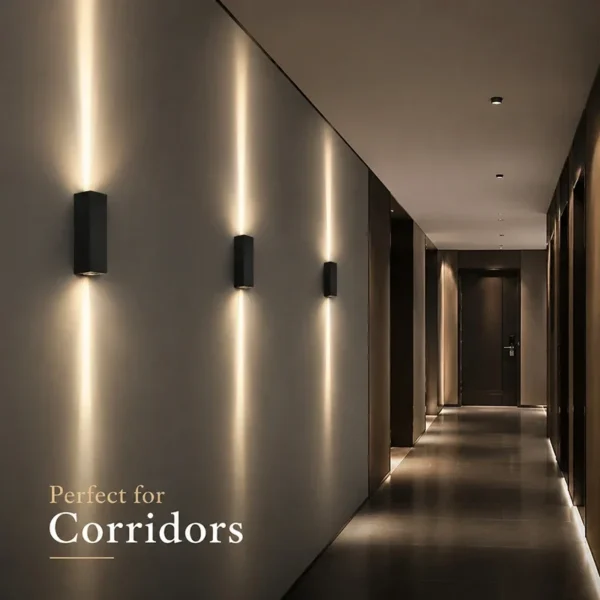 Arandela IP65 com fachos para áreas externas LED 12W IP65 Feixe Estreito Para Varandas, Fachadas e Jardins