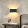 Arandela Moderna Alumínio Preto LED 12W ou 24W IP65 à Prova d'Água Para Área Externa Em Jardins e Fachadas