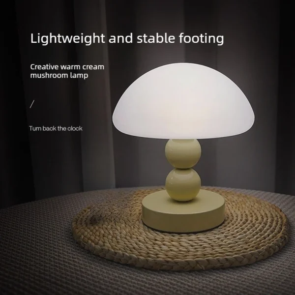Abajur Moderno Luminária Portátil Tipo Cogumelo Estilo Francês Alumínio Para Mesa Home Office, Cabeceira Cama e Criado Mudo