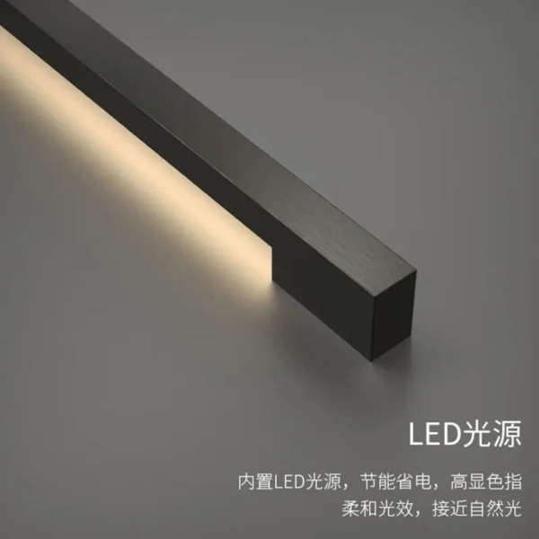 kf-S1062214ff1a8464dbed52779a717261dS Arandela Minimalista Linear Com Alça Alumínio Preto Para Sala Estar, Quartos e Hall de Entrada