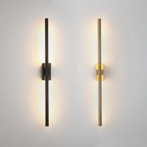 kf-S1ebe218278a94794b3b679323a4a6e74i Arandela Linear Minimalista Tubular Alumínio Preto Ou Dourado Para Quartos, Salas e Hall De Entrada