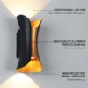kf-S20527e67ce5b43f88124095d49cbd2203 Arandela Alumínio IP65 À Prova D'Água Com 2 Fachos de Luz Para Áreas Externas Em Jardins e Varandas