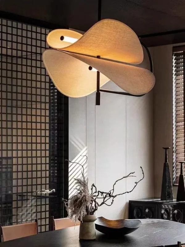kf-S20dd04b0c443411085a7251d85e98723I Lustre Forma Escultural Orgânica Designer Japonês Para Mesa de Jantar