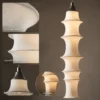 kf-S234eebdb3eaf4de0b9ab1362ce772c888 Lustre Escultural Em Camadas Orgânicas De Tecido Branco Para Salas e Quartos