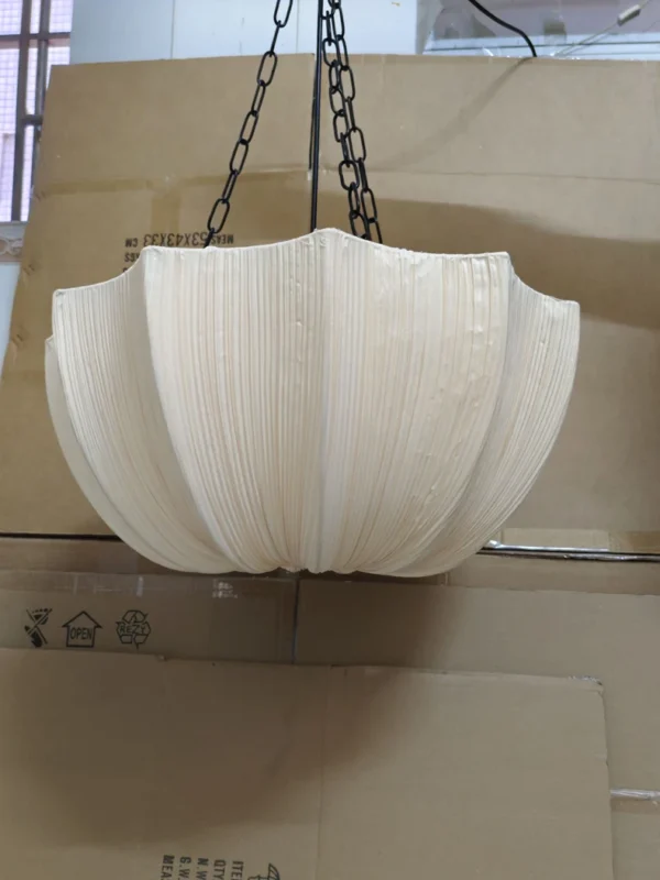 kf-S291a9d92e82f4c578ddddc3636aff8a7H-2 Lustre Escultura Forma Orgânica Tecido Artesanais Para Mesa De Jantar, Quartos e Hall de Entrada