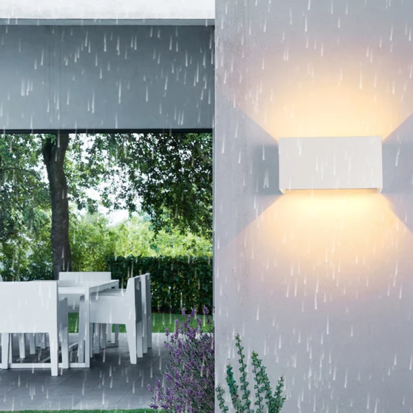 Arandela Moderna Alumínio Preto LED 12W ou 24W IP65 à Prova d'Água Para Área Externa Em Jardins e Fachadas