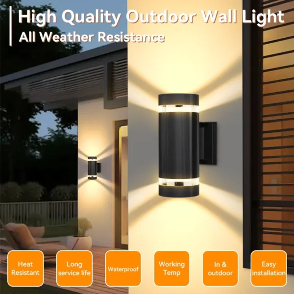 kf-S31cfd865cc0b42d4a516a0df35fe016fB Arandela Externa IP65 à Prova d'Água E27/GU10 Acrílico Metal Preto Para Jardins e Fachadas