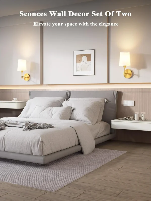 kf-S3220b7dfcb594444ae89a574d594f8efB Arandela Recarregável Sem Fio com Cúpula em Tecido e Luz RGB para Quarto e Sala de Estar