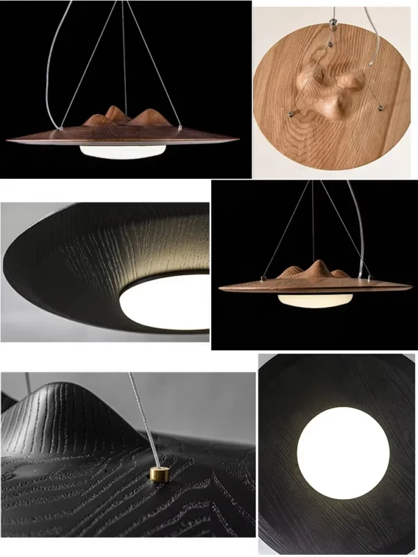 kf-S340f5498bdd34dd196c3aa12decd7543D Lustre Escultural De Madeira Forma Orgânica Para Sala de Jantar