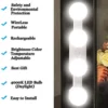 Arandela Led Espelho Maquiagem Luz Ventosa Sem Fio Portátil