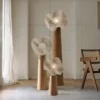 kf-S463bde1e8b1a4da6baa59d29895142748 Luminárias de Chão Forma Orgânica de Madeira Sólida Estilo Wabi Sabi Escultural Para Salas e Quartos