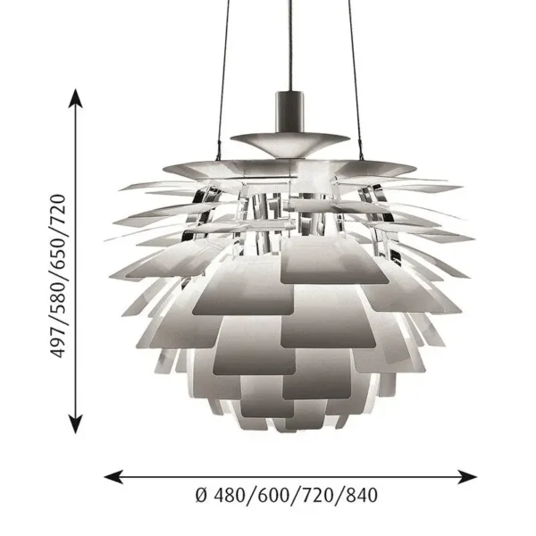 kf-S46665b0fd6494b3db154ab14a402ca76l Lustre Formato Pinha Designer Poul Henningsen PH Artichoke – Réplica Chinesa