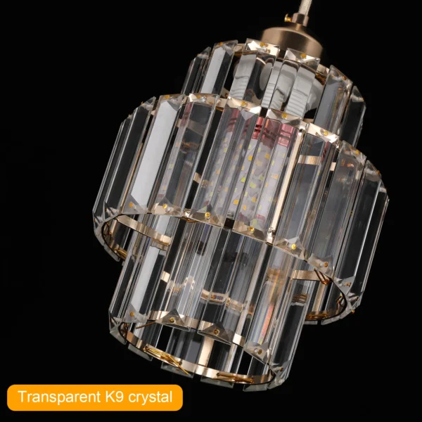 Pendente Redondo Luxo De Cristal Translúcido K9 Chinês