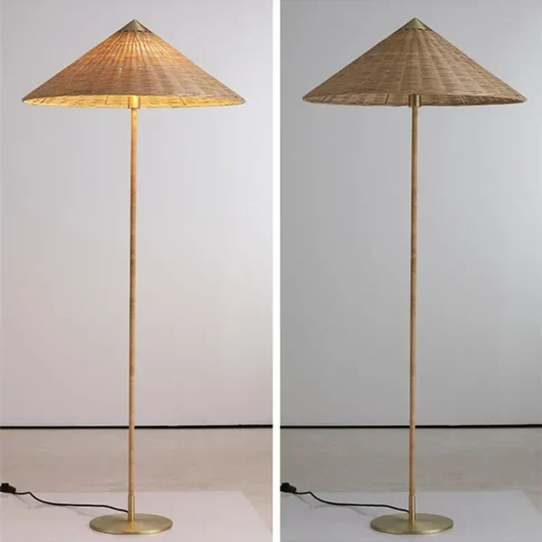 Luminária de Chão Retrô Nórdica Trançada Paavo Tynell 9602 – Réplica Chinesa