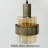 kf-S5232e42cc7f74a6c9414beec3157f40fd Pendente Teto Moderno De Vidro Âmbar e Metal Bronze Para Bancada e Mesa de Jantar
