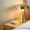 Abajur Portátil Sem Fio Cogumelo Com LED Toque e Bateria Recarregável Para Mesa Estar, Quartos e Home Office