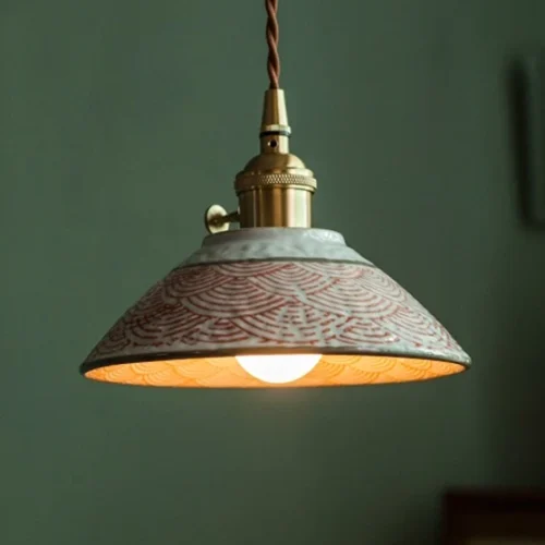 Pendente De Cerâmica Vintage Botão Interruptor Mesa Jantar e Bancadas