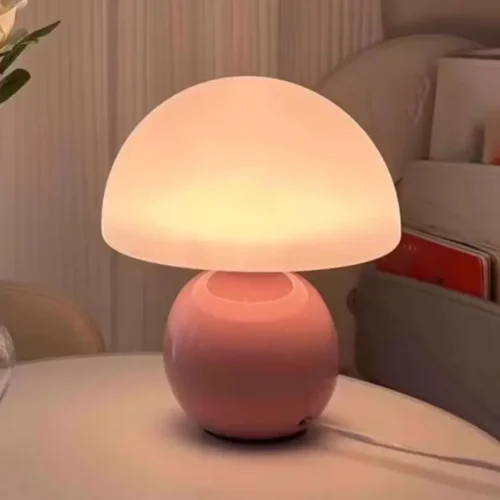Abajur Portátil Moderno Modelo Cogumelo LED USB Para Salas e Quartos