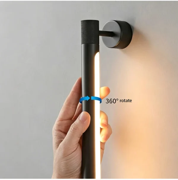 kf-S5adec8e917c840fda170a5472c04935f9 Arandela Minimalista Linear LED 360 ° Rotativa em Latão Para lavabos, Hall de Entrada e Salas