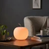 Abajur Apple Criativo Vidro Branco Jade com Controle Remoto RGB