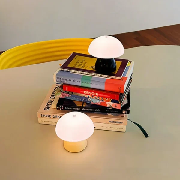 Abajur Moderno Portátil Tipo Cogumelo LED Toque Com Carregamento USB Para Mesa Home Office, Criado Mudo Cabeceira Cama