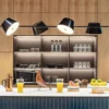 kf-S6210040f811545968192c028faaefdaeB Lustre Contemporâneo de Alumínio Barra Linear Com Pendentes Em Sala Jantar Mesa Retangular