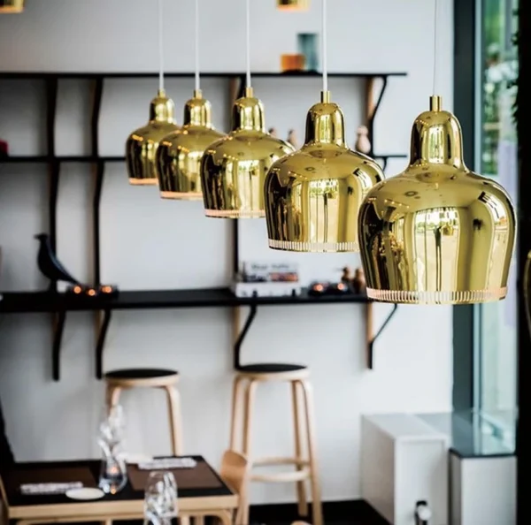 kf-S624287de47274eefa1853aa68b772072h Pendente Moderno Metal Polido Alvar Aalto → A330S Golden Bell – Réplica Chinesa