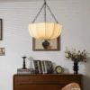 kf-S649fe83815f24d2a94a364675a94af39a-1 Lustre Escultura Forma Orgânica Tecido Artesanais Para Mesa De Jantar, Quartos e Hall de Entrada