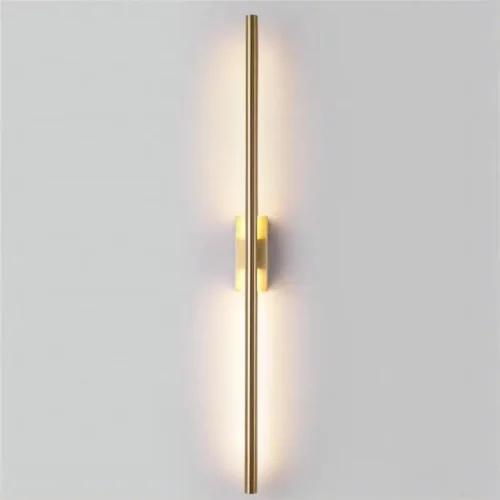 Arandela Linear Minimalista Tubular Alumínio Preto Ou Dourado Para Quartos, Salas e Hall De Entrada