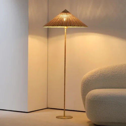 Luminária de Chão Retrô Nórdica Trançada Paavo Tynell 9602 – Réplica Chinesa