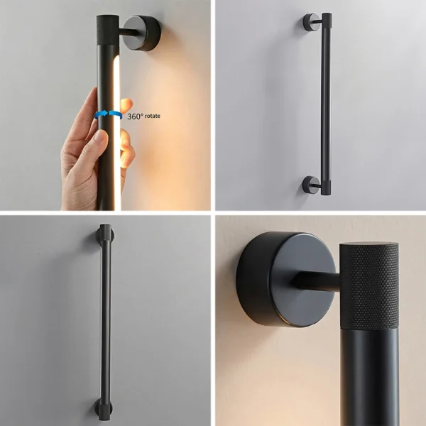 kf-S69a749b68e614d7d85e9cefccf35dd72u Arandela Minimalista Linear LED 360 ° Rotativa em Latão Para lavabos, Hall de Entrada e Salas
