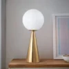 Abajur Cone Bola Branca De Vidro Gio Ponti Bilia – Réplica Chinesa