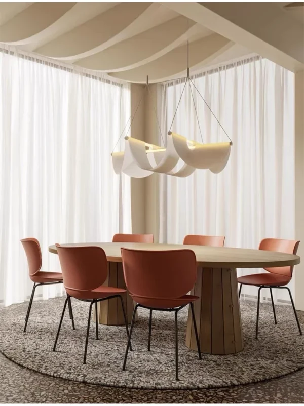 kf-S6c8a300a601c44d88d4bd9e684da3f738 Lustre Escultural minimalista Formas Orgânicas Wabi-Sabi Tecido Branco Para Mesa Jantar