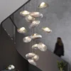 kf-S72c54f8d7b8e45d289afcaf2c51fd4c52 Lustre Forma Orgânica Escultural De Vidro Para Sala de Jantar e Quartos